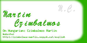 martin czimbalmos business card